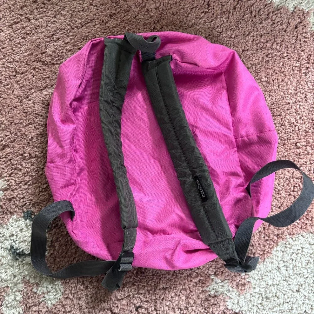 VTG JanSport Student Backpack TDH7 School Book Bag Hot Pink 